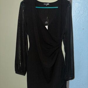 Black Sheer Sleeve Dress